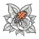 loyalty  rose lady bug   tattoo design idea