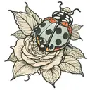 loyalty  rose lady bug   tattoo design idea