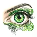 Green eye tattoo design idea