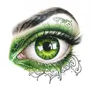 Green eye tattoo design idea