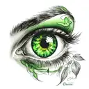 Green eye tattoo design idea