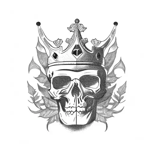 Tattoo Flash Crying Skull Leaf Crown Stock Vector (Royalty Free) 1567693720  | Shutterstock