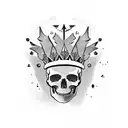 julius caesar leaf crown skull tattoo design idea