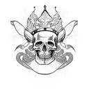 julius caesar leaf crown skull tattoo design idea