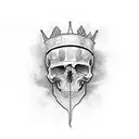 julius caesar leaf crown skull tattoo design idea