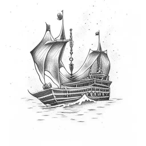 burn the boat tattoo design idea