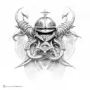 crusader giger gemini tattoo design idea
