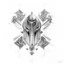 crusader giger gemini tattoo design idea