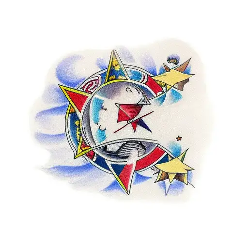 estrela de davi estilo oldschool tattoo design idea