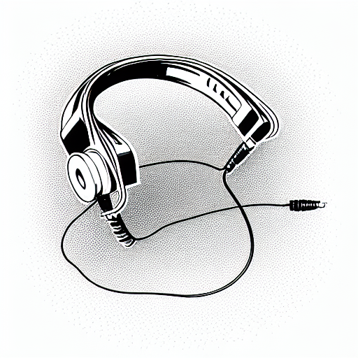 headphones with wire that spells analog boy tattoo design idea