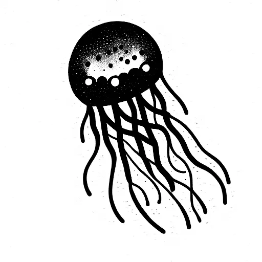jellyfish mixed with space  tattoo design idea