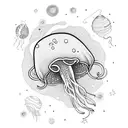 jellyfish mixed with space  tattoo design idea
