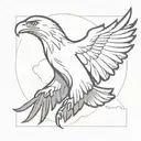 the eagle flies with its wings spread tattoo design idea