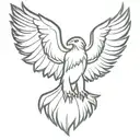 the eagle flies with its wings spread tattoo design idea