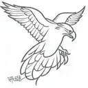 the eagle flies with its wings spread tattoo design idea