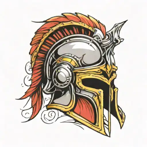 spartan helment tattoo design idea