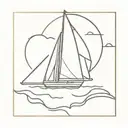 boat sailing towards tattoo design idea