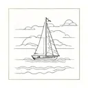 boat sailing towards tattoo design idea