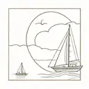 boat sailing towards tattoo design idea
