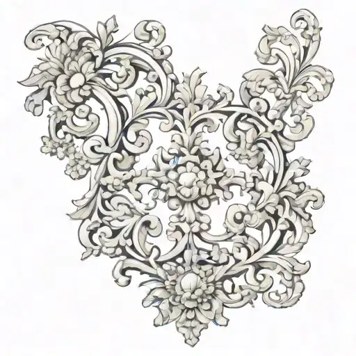 renaissance ornaments tattoo design idea