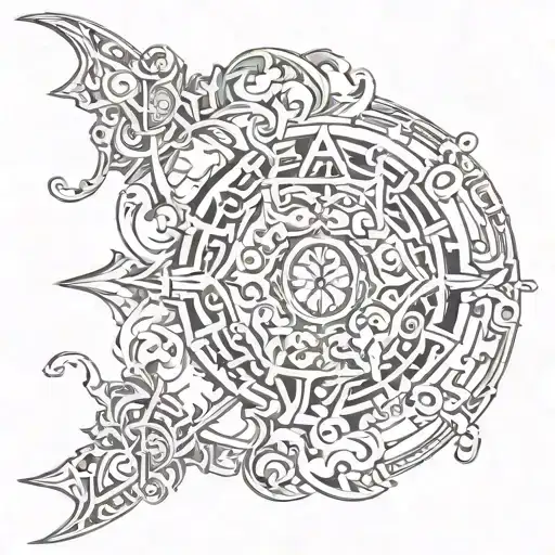 renaissance ornaments points tribal tattoo design idea