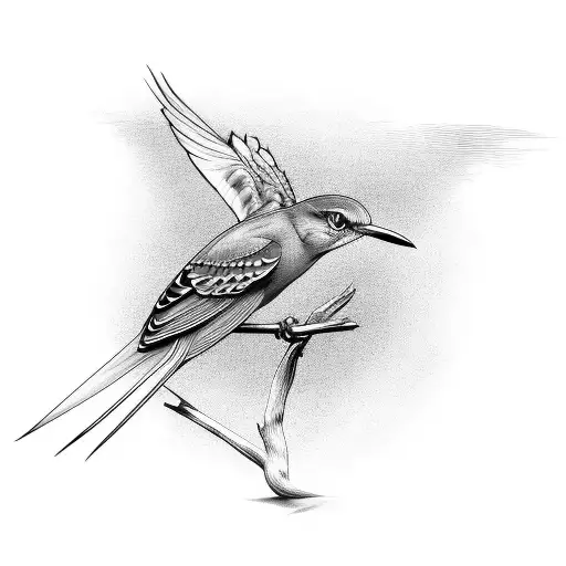 mocking bird tattoo design idea