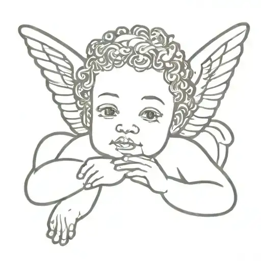 African American Renaissance cherub  tattoo design idea