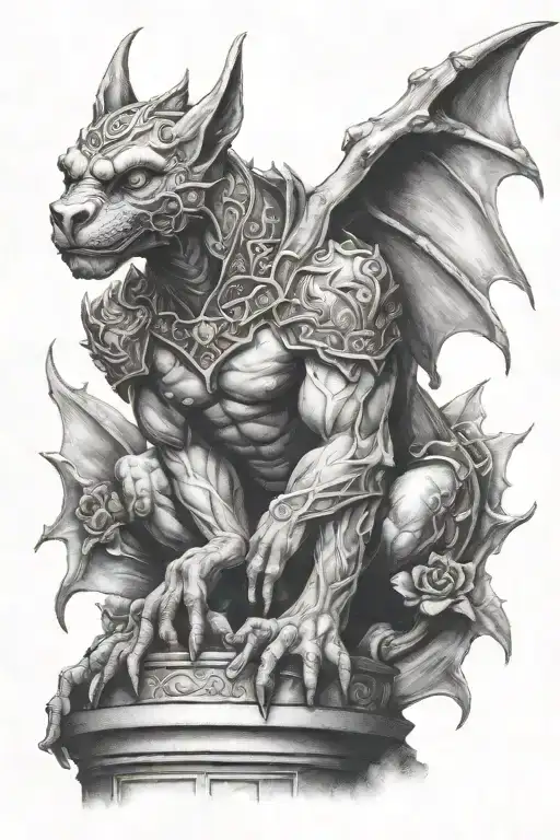 gargoyle protector children  tattoo design idea