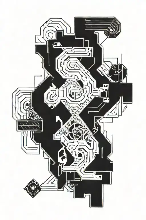 Cyber sigilism inspired tattoo design idea