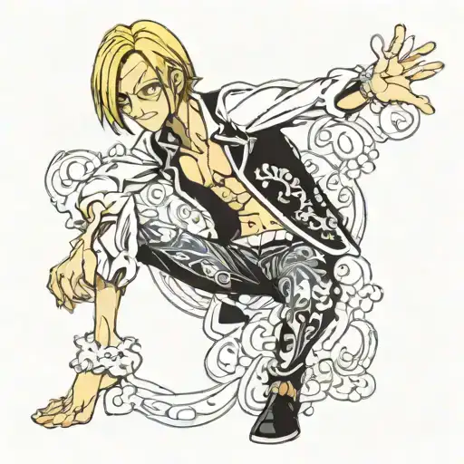 sanji love pose tattoo design idea