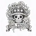 one piece anime love you tattoo design idea