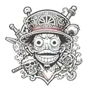 one piece anime love you tattoo design idea