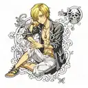 sanji love pose tattoo design idea