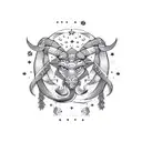 leo and scorpio star sign with stars tattoo design idea