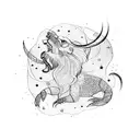 leo and scorpio star sign with stars tattoo design idea