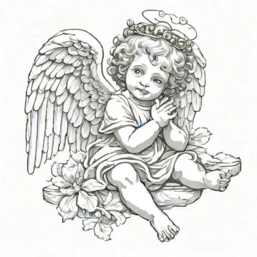 cherub angel tattoo design idea