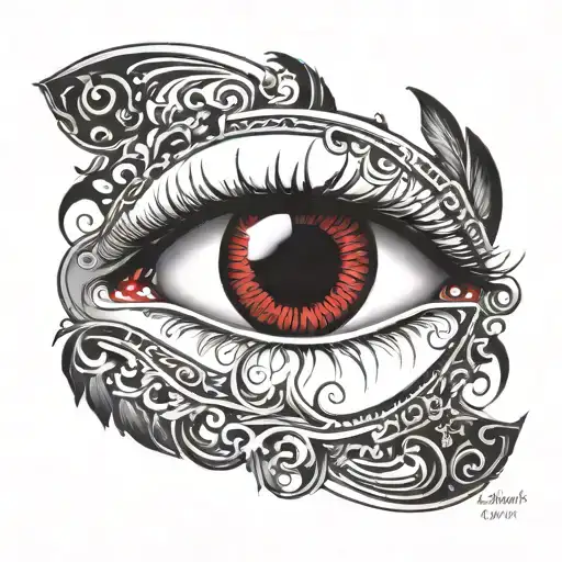 eye above that Luzan name w red ink tattoo tattoo design idea