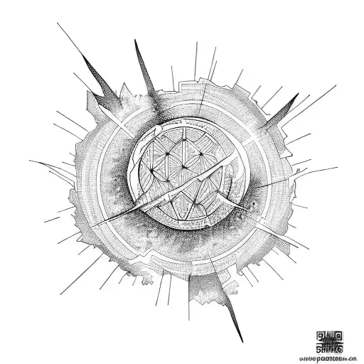 Meteor Breaking apart tattoo design idea