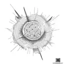 Meteor Breaking apart tattoo design idea