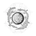 Meteor Breaking apart tattoo design idea