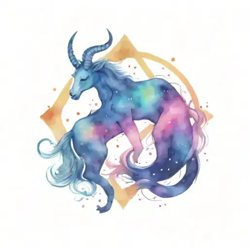 capricorn and leo constellation intertwined tattoo design idea