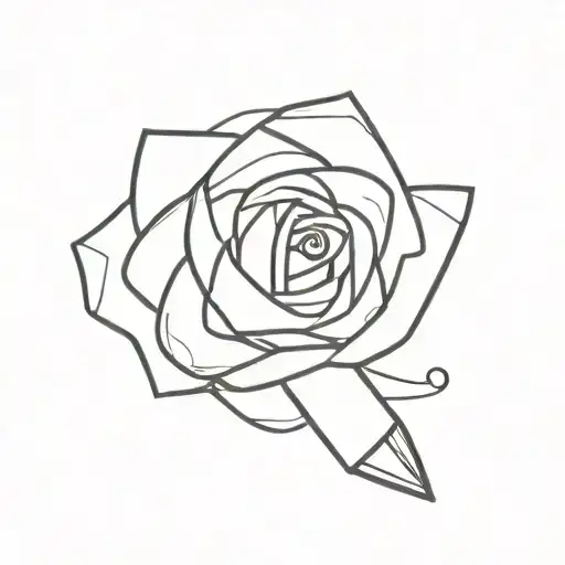 one-line flashlight for female   tattoo design idea