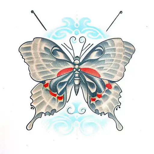 Butterfly masculine  tattoo design idea