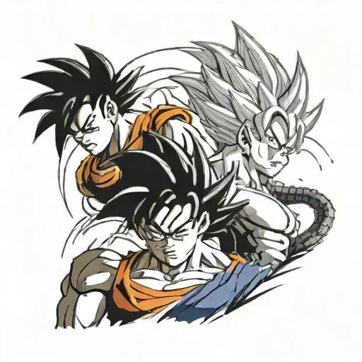 goku i vegeta dragon ball tattoo design idea