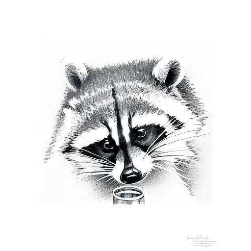 raccoon in lab coat holding beakers tattoo design idea