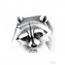 raccoon in lab coat holding beakers tattoo design idea