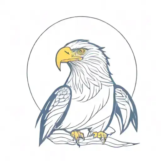 eagle,dark blue and T tattoo design idea