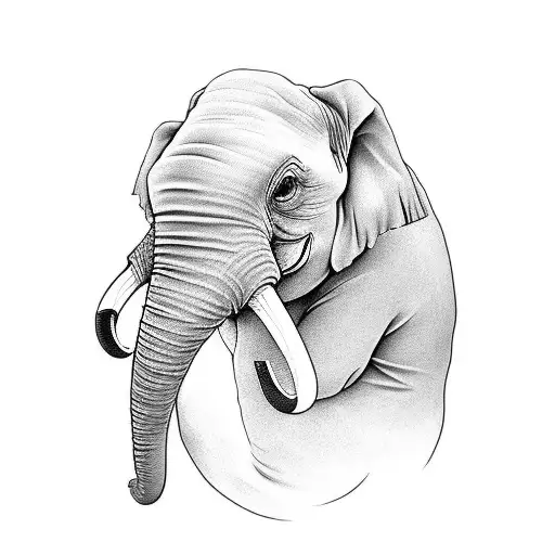 duck and elephant tattoo design idea