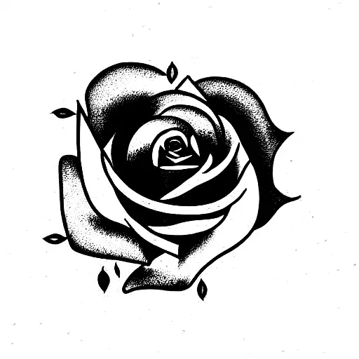 Rose, sun, clock tattoo design idea