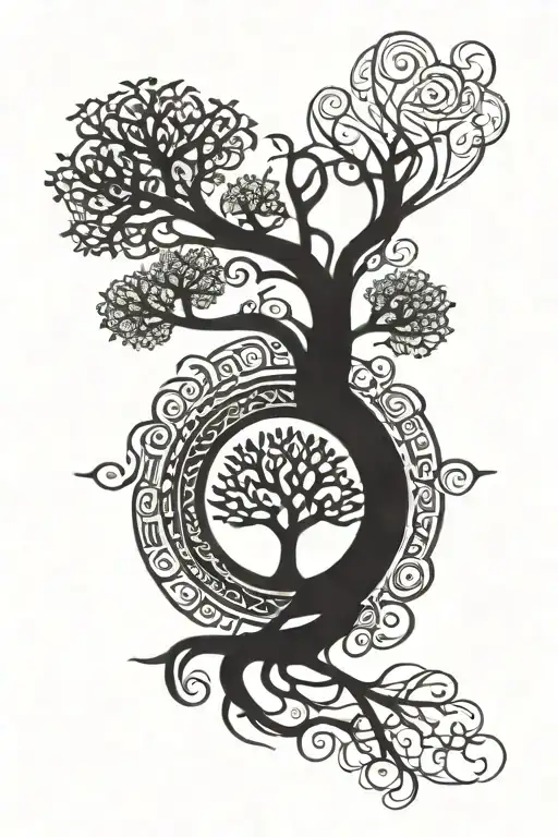 Yggdrasil world tree tattoo design idea